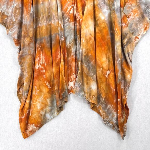 Tie Dye Short Kimono Womens One Size Orange Gray Boho Festival THUNDER TEXTILE - Picture 6 of 10